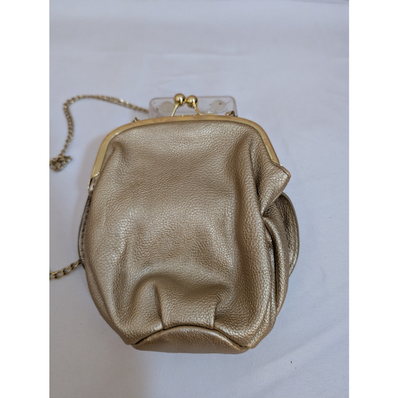NWOT Betsey Johnson Gold Coin Purse w/ Long Chain / Leather strap - Picture 3 of 4